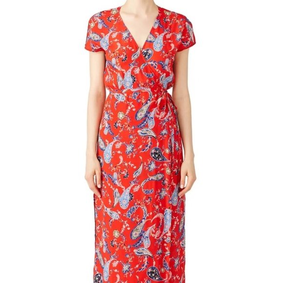 GREYLIN~ Sidney Paisley Wrap Maxi Dress in Medium - Picture 1 of 16